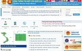 Hệ thống Cổng thông tin một cửa quốc gia đã hoạt động trở lại bình thường