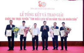 11 tập thể, cá nhân đạt giải trong cuộc thi trực tuyến 'Tìm hiểu lịch sử 80 năm Tòa án nhân dân'