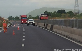 Nước rút, khôi phục lưu thông phương tiện trên cao tốc Vĩnh Hảo-Phan Thiết