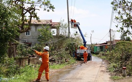 Khôi phục và cấp điện trở lại cho toàn bộ khách hàng bị ảnh hưởng của bão số 10 trong ngày 6/10