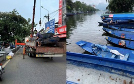 Những con thuyền chở nghĩa tình vượt dòng nước lũ