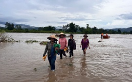 Lực lượng vũ trang kịp thời cứu 10 người dân bị cô lập do mưa lũ ở Gia Lai