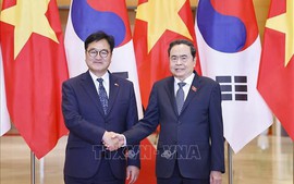 Chủ tịch Quốc hội Trần Thanh Mẫn hội đàm với Chủ tịch Quốc hội Hàn Quốc