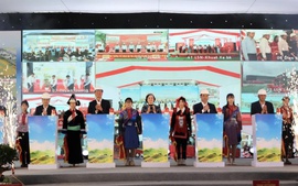 Phó Thủ tướng Phạm Thị Thanh Trà dự lễ khởi công 4 trường nội trú biên giới Lào Cai, tặng quà học sinh khó khăn