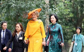 Phu nhân Chủ tịch nước và Hoàng hậu Bỉ thăm Khu di tích Chủ tịch Hồ Chí Minh trong Phủ Chủ tịch