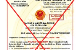 Cảnh báo giả mạo Bộ tài chính để lừa đảo
