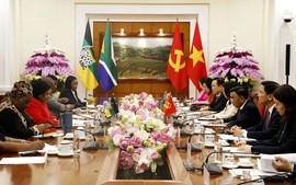 Thường trực Ban Bí thư Trần Cẩm Tú hội đàm với Phó Tổng Thư ký thứ nhất Đảng ANC, Nam Phi