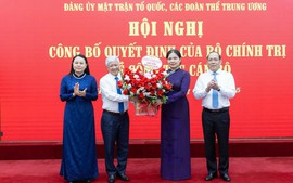 Bộ Chính trị chỉ định nhân sự mới tham gia Ban Thường vụ Đảng ủy MTTQ, các đoàn thể Trung ương