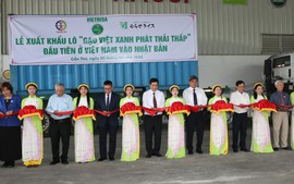 Xuất khẩu 'Gạo Việt xanh, phát thải thấp' đầu tiên sang Nhật Bản