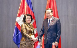 Chủ tịch Quốc hội Trần Thanh Mẫn gặp Chủ tịch Quốc hội Campuchia