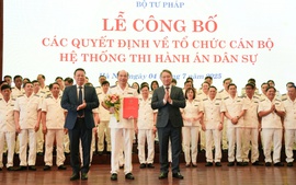 Công bố các quyết định bổ nhiệm cán bộ chủ chốt hệ thống thi hành án dân sự