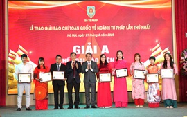 18 tác phẩm xuất sắc đạt Giải Báo chí toàn quốc về ngành Tư pháp