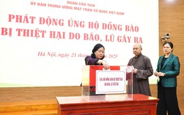 Ban Vận động cứu trợ Trung ương đã tiếp nhận tiền, hiện vật ủng hộ trị giá hơn 1.270 tỷ đồng