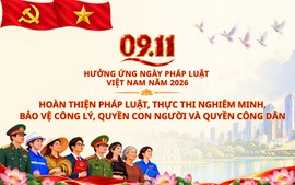 Bộ Tư pháp giới thiệu bộ nhận diện tuyên truyền Ngày Pháp luật Việt Nam năm 2026