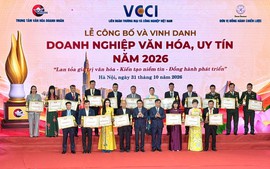 VCCI vinh danh 100 doanh nghiệp tiêu biểu về văn hóa và uy tín năm 2026