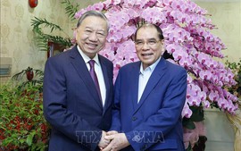 Tổng Bí thư Tô Lâm thăm, chúc Tết nguyên Tổng Bí thư Nông Đức Mạnh