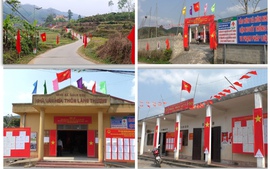 Chùm ảnh: Bản xa rộn ràng chuẩn bị 'Ngày hội non sông'