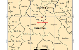 Liên tiếp xảy ra 5 trận động đất ở Đà Nẵng và Quảng Ngãi