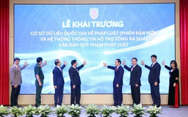 Phó Thủ tướng Lê Tiến Châu bấm nút Khai trương Cơ sở dữ liệu quốc gia về pháp luật (phiên bản mới)