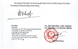 Giới thiệu chữ ký của Bộ trưởng, Chủ nhiệm và Phó Chủ nhiệm Văn phòng Chính phủ