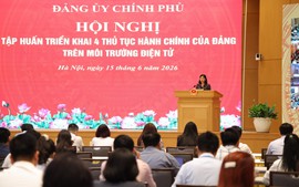 Đảng bộ Chính phủ triển khai 4 thủ tục hành chính của Đảng trên môi trường điện tử