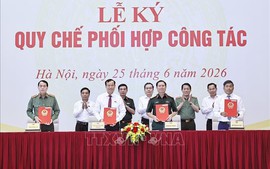 Chủ tịch Quốc hội chứng kiến ký quy chế phối hợp công tác quốc phòng, an ninh và đối ngoại