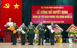 Thành lập Tiểu đoàn Phương tiện không người lái thuộc Bộ Tham mưu Quân khu 5