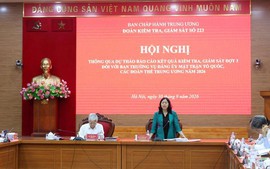 Thông qua dự thảo kết quả kiểm tra đối với Ban Thường vụ Đảng ủy MTTQ, các đoàn thể Trung ương