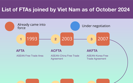 [INFOGRAPHICS] List of FTAs joined by Viet Nam as of October 2024