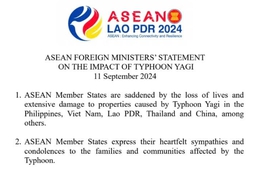 ASEAN Foreign Ministers issue statement on impact of Typhoon Yagi