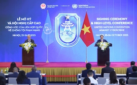 Pham Minh Chinh, António Guterres co-chair press conference on UN Convention against cybercrime