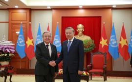 General Secretary To Lam hosts UN Secretary-General, top Lao leader