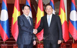 President meets Lao Prime Minister in Vientiane