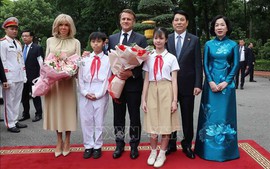 Welcome ceremony accorded for French President Macron