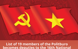 All Politburo members elected to 16th National Assembly