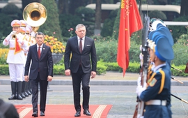 Prime Minister Le Minh Hung hosts official welcome ceremony for Slovak counterpart Robert Fico