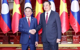 Politburo member Tran Cam Tu meets Lao Prime Minister in Vientiane