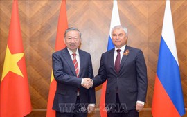 越共中央总书记苏林会见俄罗斯国家杜马主席沃洛金