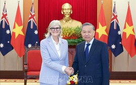 越共中央总书记苏林会见澳大利亚总督萨曼莎&#183;莫斯廷