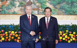 越共中央政治局与柬埔寨人民党中央常务委员会举行会晤