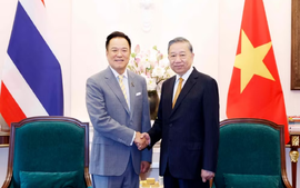 越共中央总书记、国家主席苏林会见泰国总理阿努廷·参威拉军