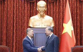 越共中央总书记、国家主席苏林会见美国代理海军部长高雄