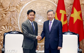 越共中央总书记、国家主席苏林会见老挝最高人民法院院长