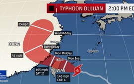 Siêu bão Dujuan tấn công Đài Loan, Trung Quốc
