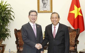 Phó Thủ tướng Trương Hòa Bình tiếp Chủ tịch Nhóm Nghị sĩ hữu nghị Hàn Quốc - Việt Nam