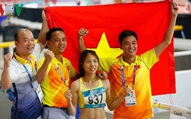 Tuyệt vời Bùi Thị Thu Thảo giành Huy chương Vàng nhảy xa