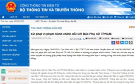 Xử lý các nội dung liên quan đến Báo Phụ nữ thành phố Hồ Chí Minh online