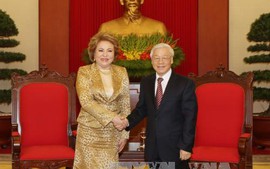 Tổng Bí thư tiếp Chủ tịch Hội đồng Liên bang Nga