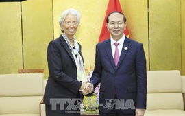 Chủ tịch nước Trần Đại Quang tiếp Tổng Giám đốc IMF Christine Lagarde