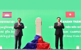 Thủ tướng Việt Nam, Campuchia cắt băng khánh thành mốc giới 275
